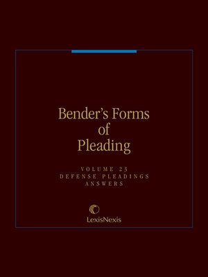 cover image of Bender's Forms of Pleading